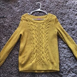 Mustard Yellow Cable-Knit Sweater